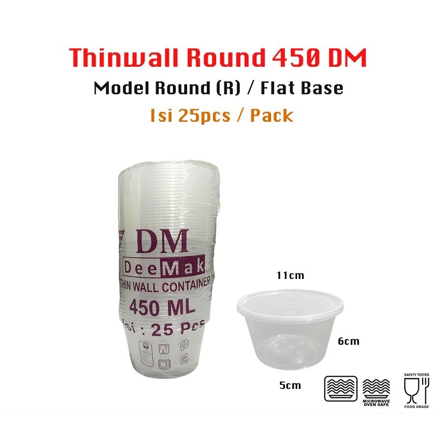 TERMURAH DM THINWALL / MANGKOK PLASTIK / ROUND MERK DM UK 300 ML 450 ML