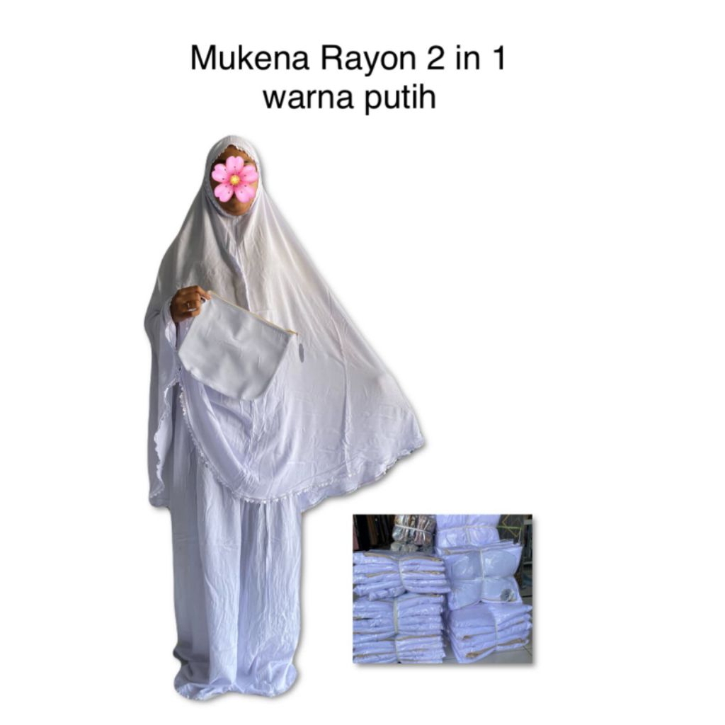 mukena rayon bahan rayon/mukena putih polos
