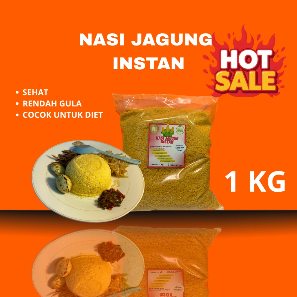 

Nasi Jagung Instan Premium – Sehat, Praktis, rendah gula 1 KG