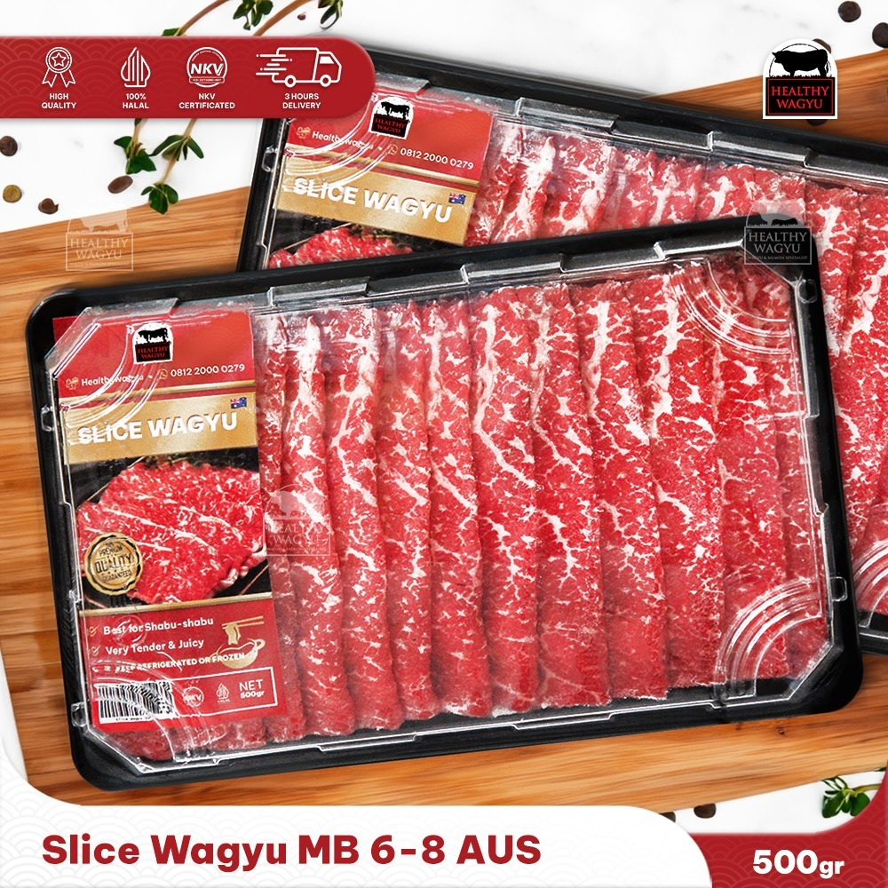 

Slice Wagyu Shabu-Shabu Yakiniku Mb 6-8 500gr Healthy Wagyu
