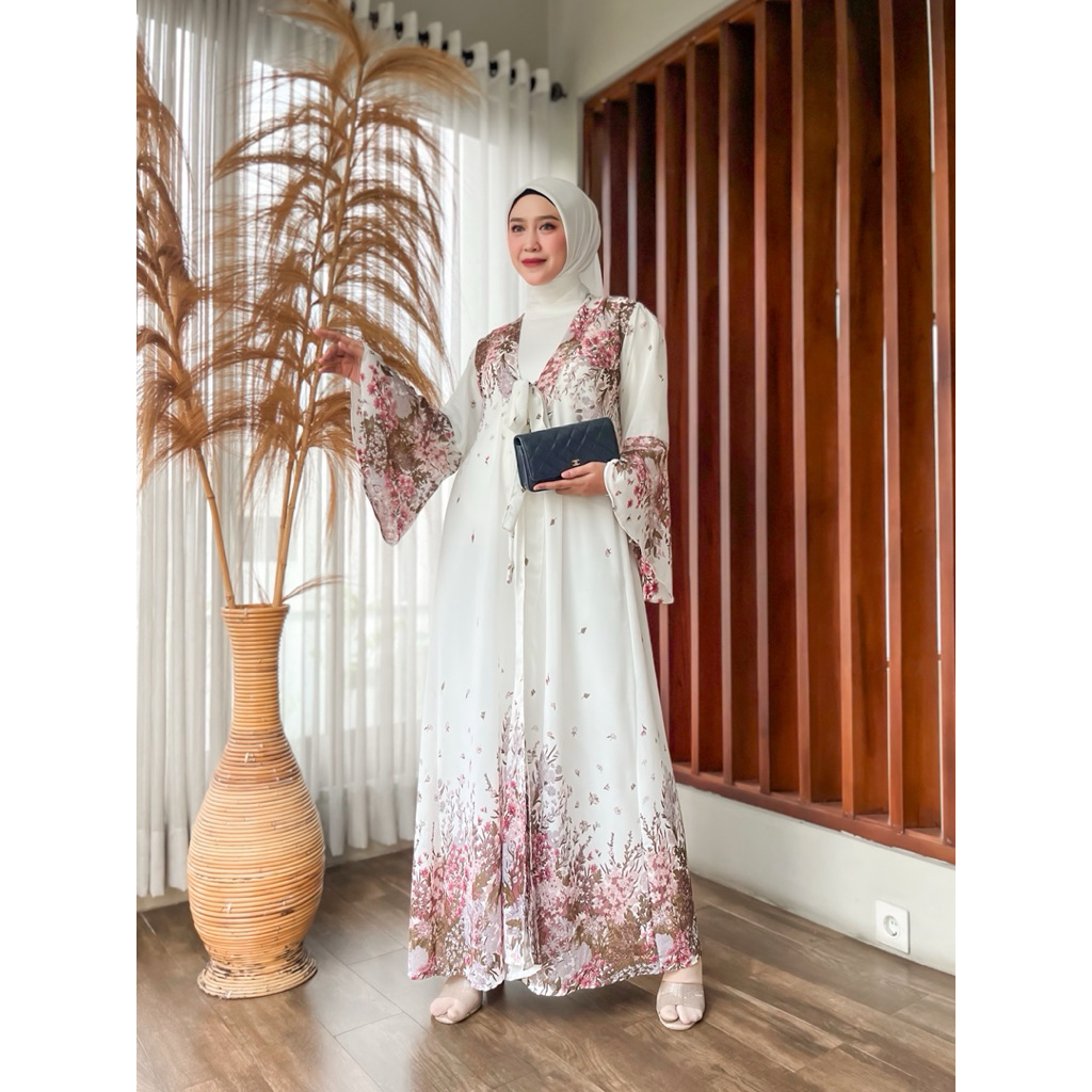 OUTER WANITA CERUTY MOTIF PRINT CARDIGAN LONG TERBARU