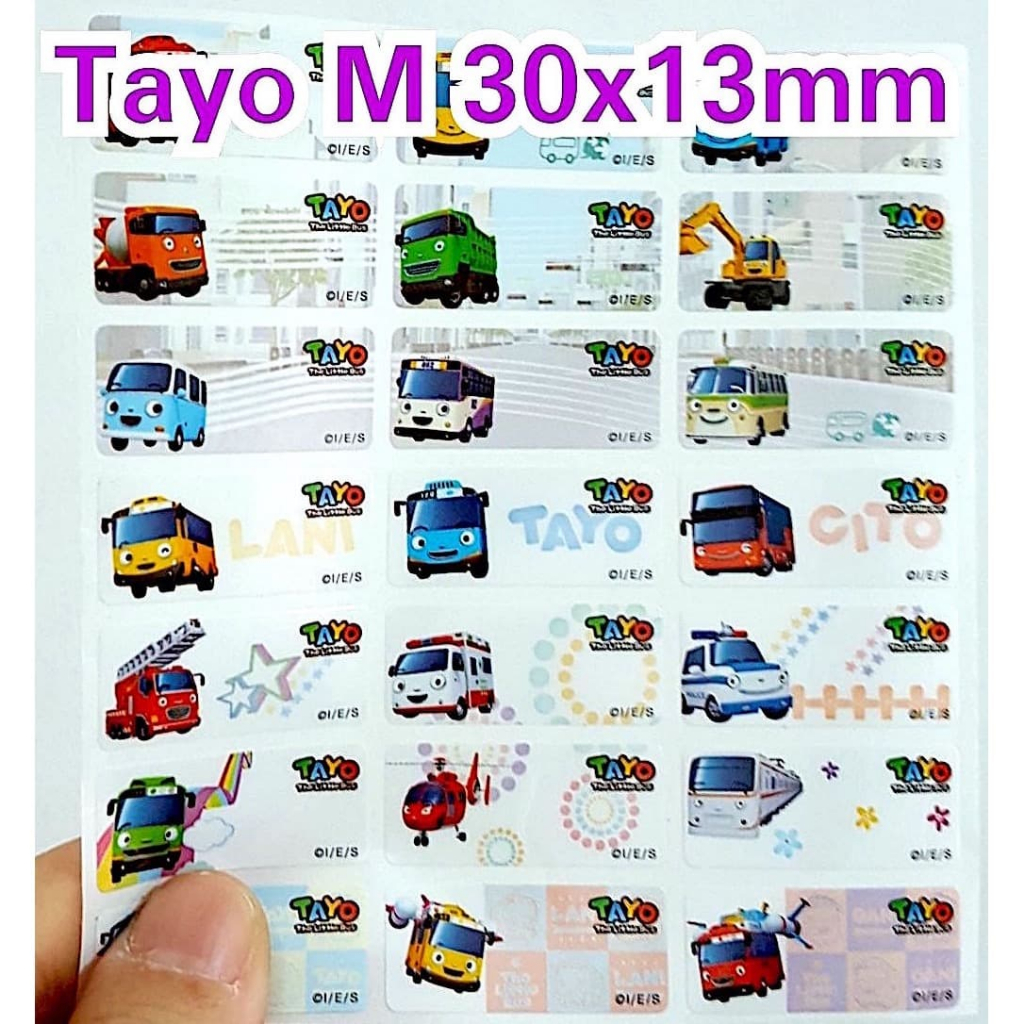

Label Nama Anti Air Sticker Waterproof Premium Tayo