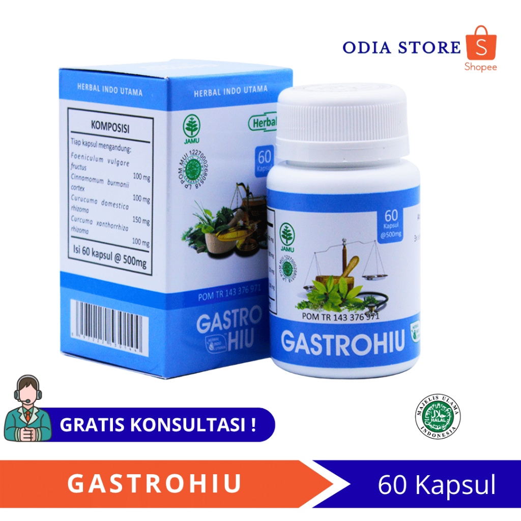 HIU GASTRO HIU Meringakan Gangguan Lambung 60 Kapsul