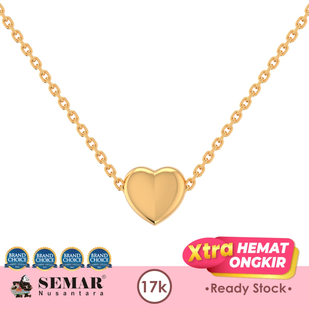 Kalung Emas Cassano Love Polos 17K Semar Nusantara