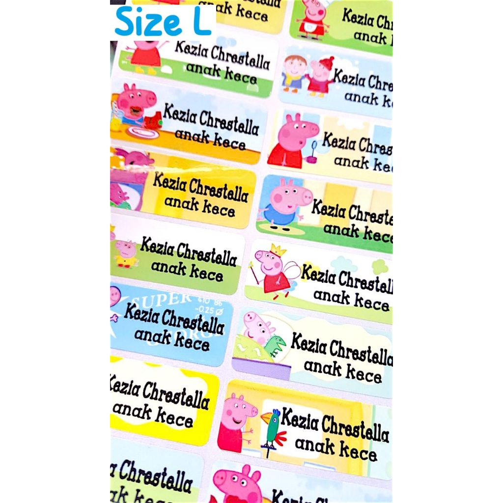 

Label Nama Anti Air Sticker Waterproof Peppa Pig