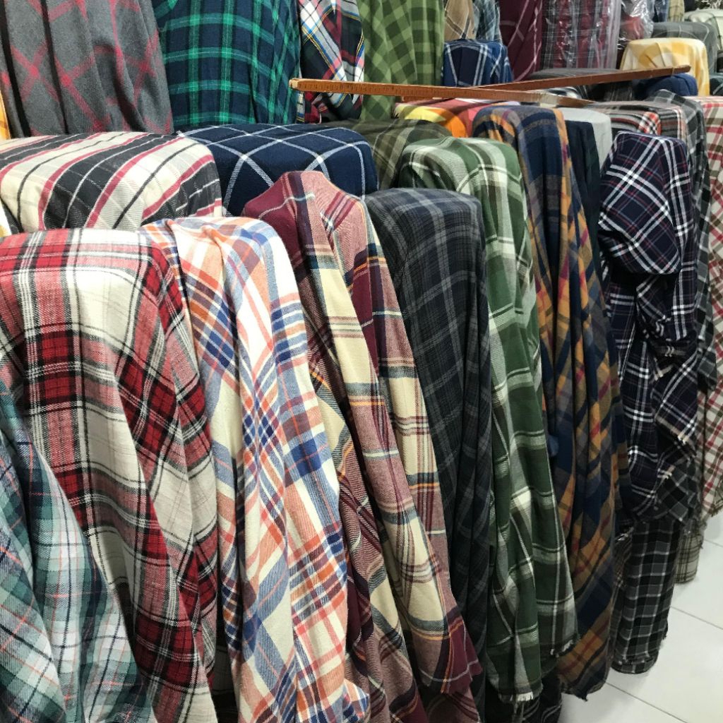 kain katun Flanel ~ kain katun flanel kotak ~ kain katun flanel kotak UNIQLO