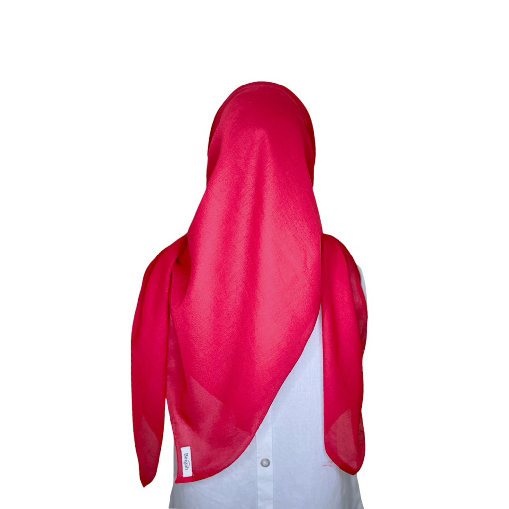 PROMO KEMERDEKAAN | Hijab Segi Empat Polos Warna Merah Cabe - Hijab Daily Bahan Paris Basic Premium 