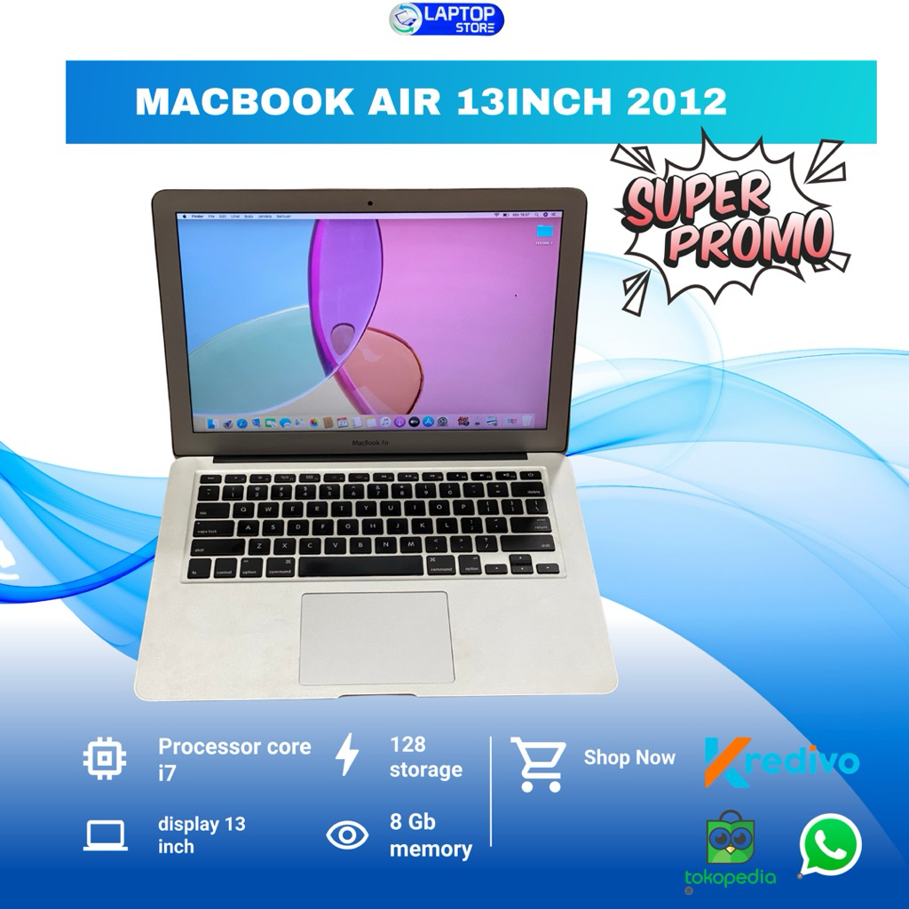Macbook Air 13inch 2012 Core i7 Ram 8gb ssd 128gb