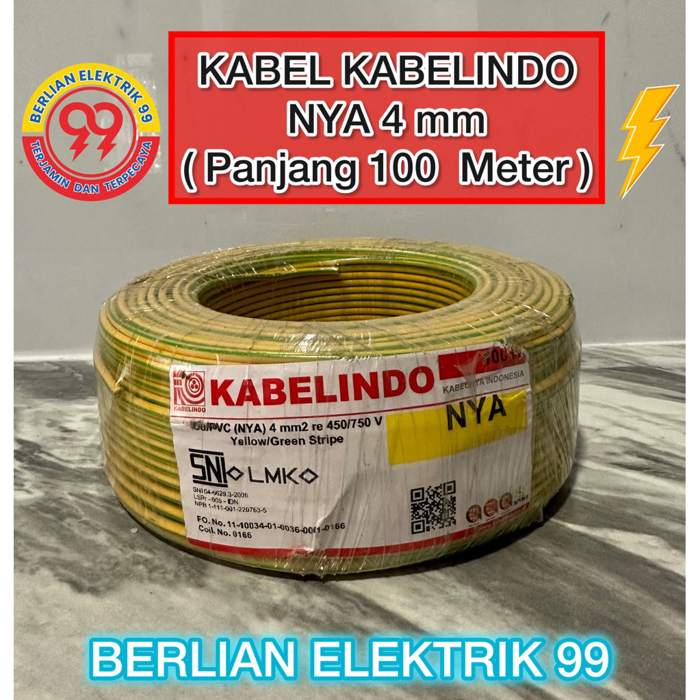 Kabel NYA 1x4MM (1roll 100meter)/KABELINDO NYA 4mm
