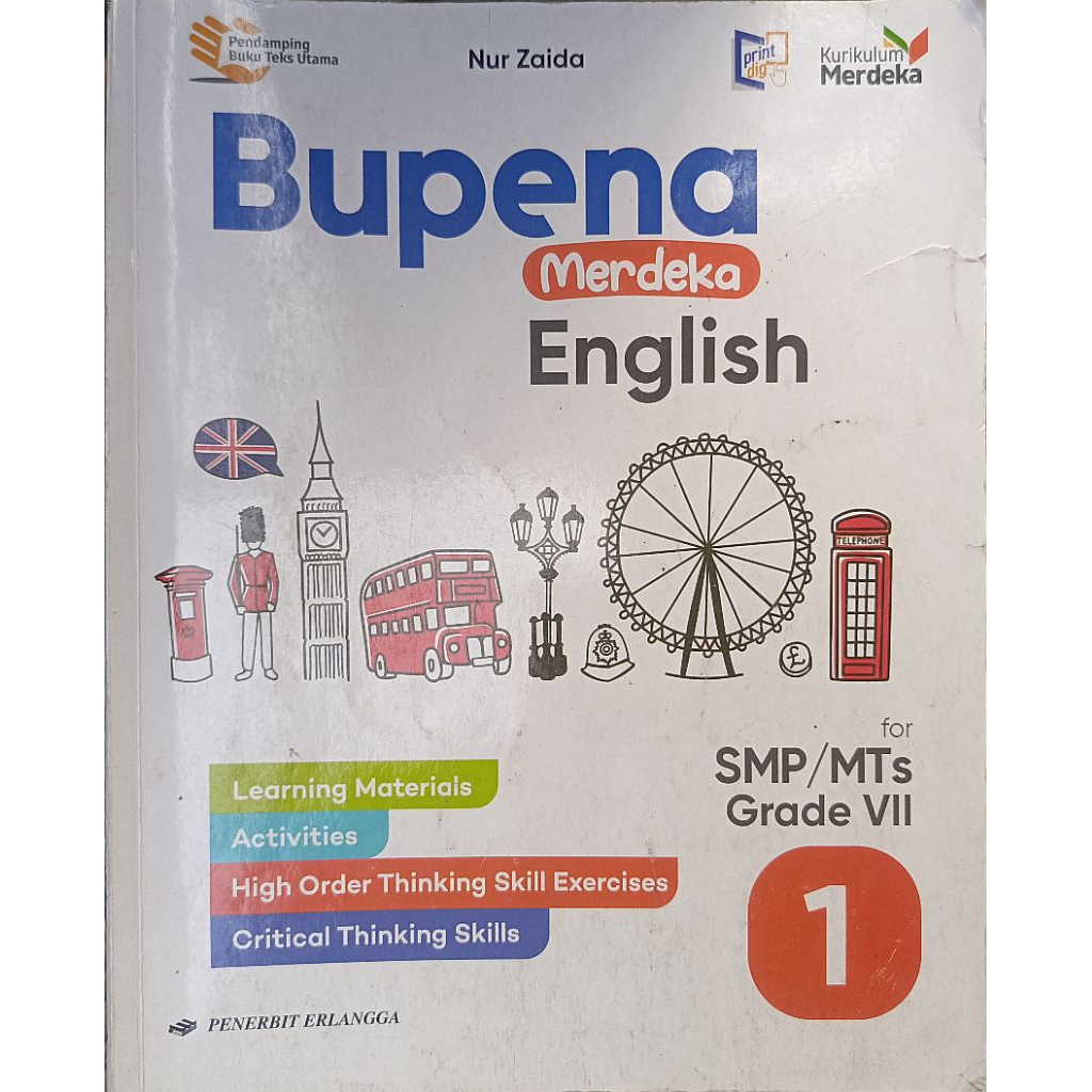 

Buku Paket Bupena English kelas 7 SMP/MTs penerbit Erlangga Kurikulum Merdeka