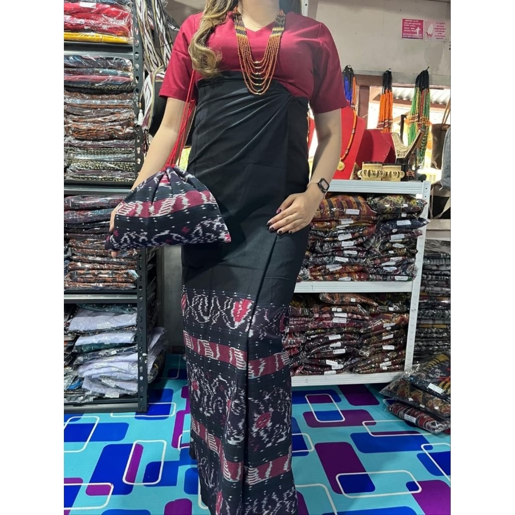 [Baju+Sarung+Tas Sepuk] Setelan Wanita Adat Toraja Ntt Flores Tenun Asli Jepara