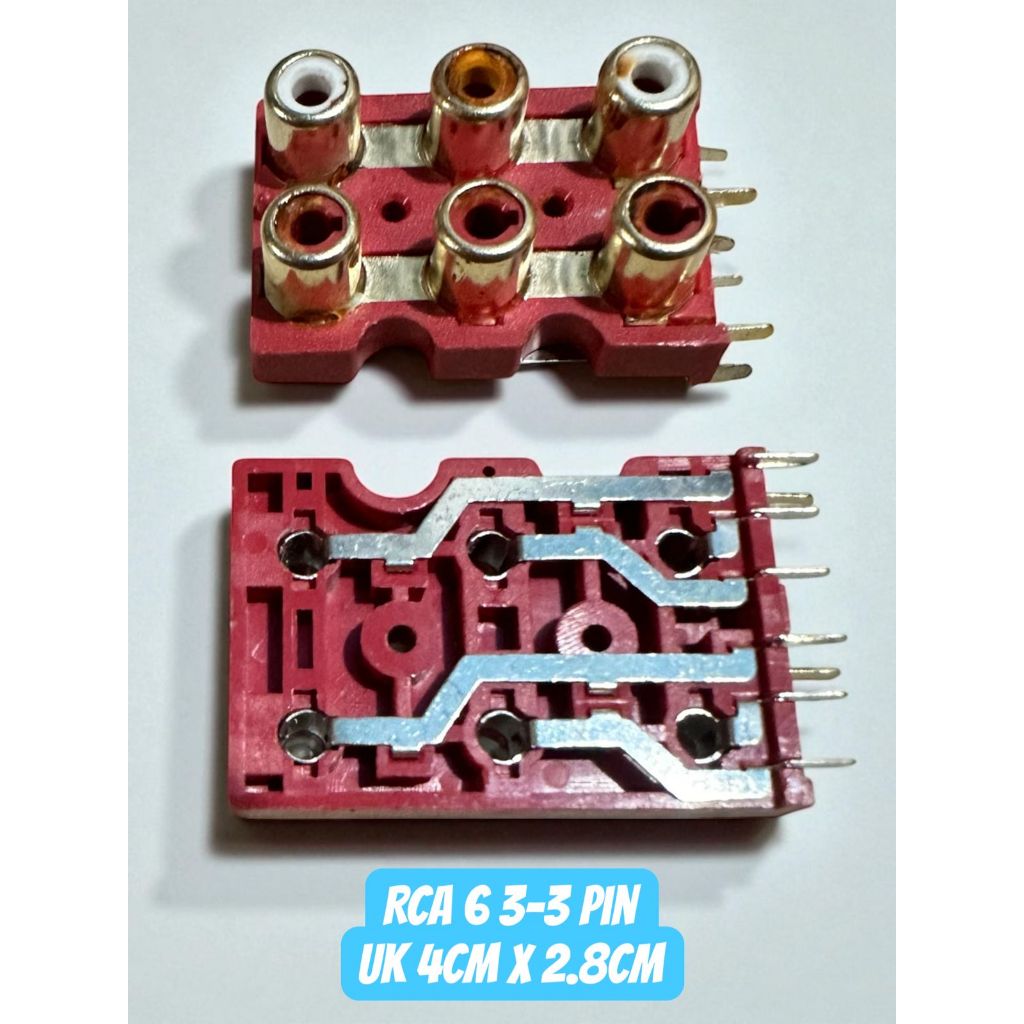 Socket RCA 6 PIN Bell Soket 6pin / Lubang RCA Segi 6 Pin Tancap PCB