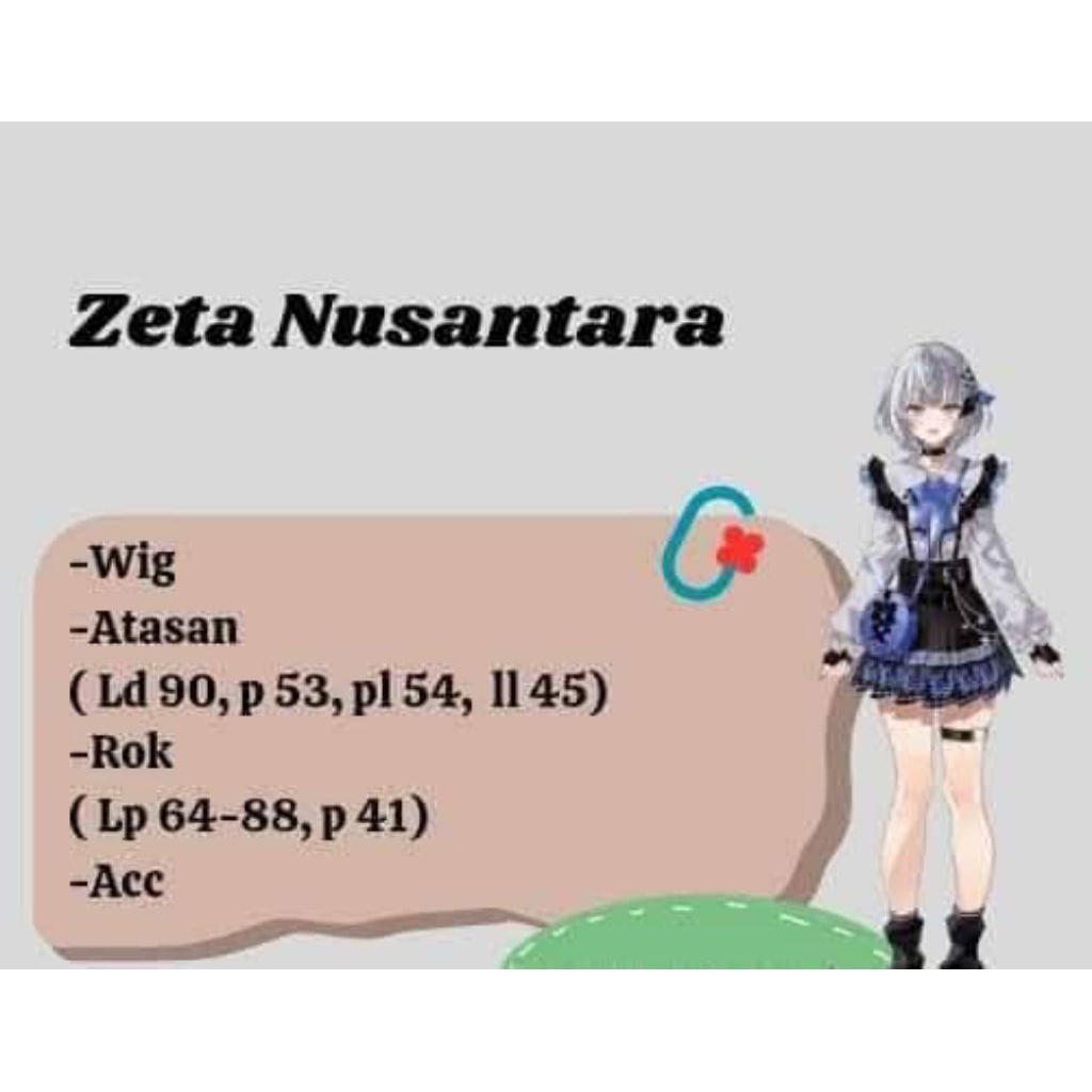 Vestia Zeta Nusantara Hololive Fullset Costume dan Wig Cosplay