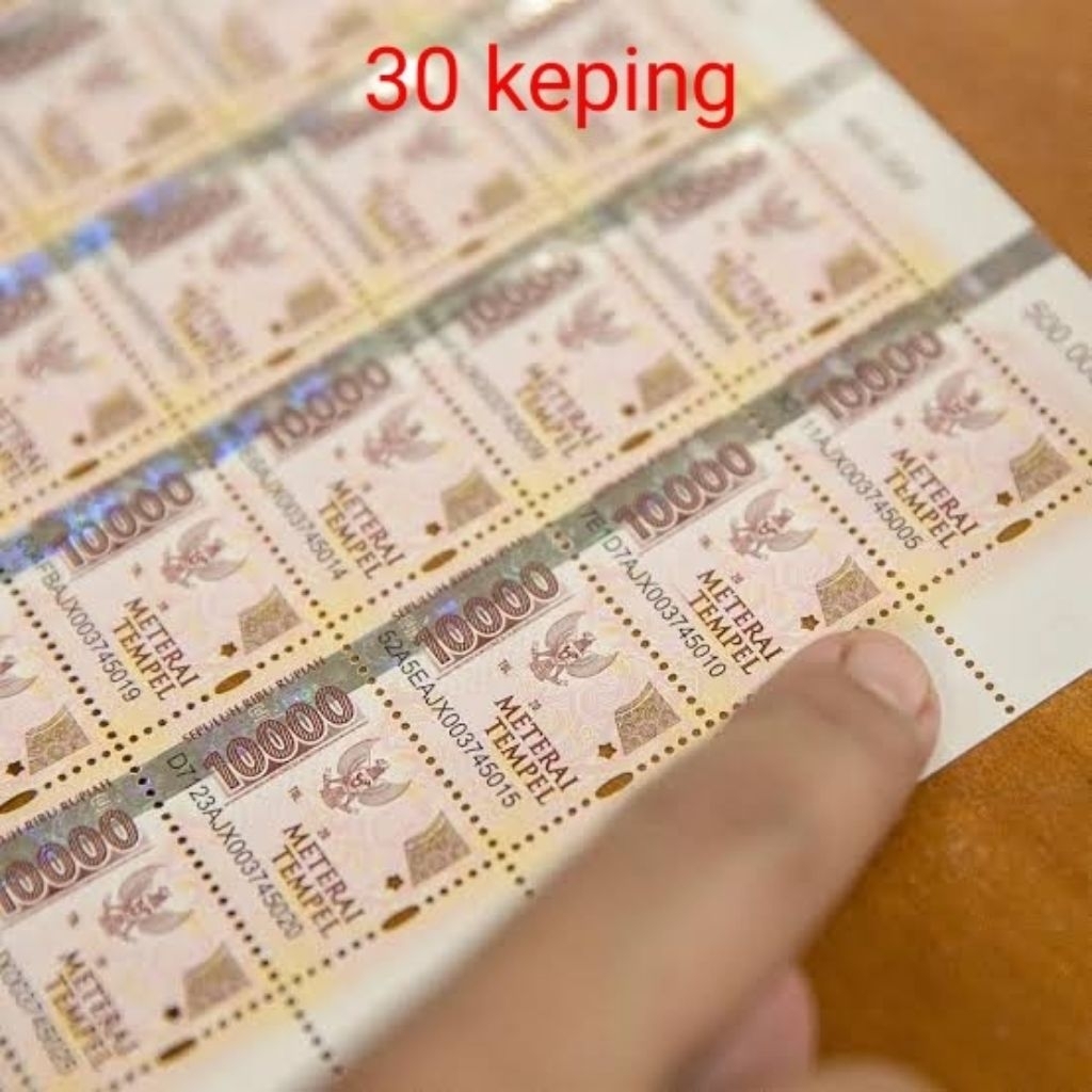 Materai 10000 Materai Tempel 30 keping