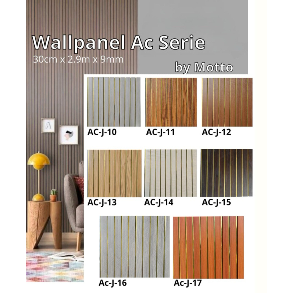 WPC Wallpanel Lebar 30CM List Gold Emas Interior
