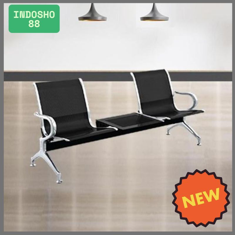 Kursi Stainless 2in1 2Dudukan+Meja.Kursi Tunggu/Teras/Klinik/Rumah/Kantor/Outdor & Indor.