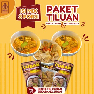 

Cuban Paket Tiluan isi 3 Porsi Cuanki Batagor Kuah Bakso Siomay Kuliner Khas Bandung Nikmat Lezat Batagor Bandung Viral Halal Endul