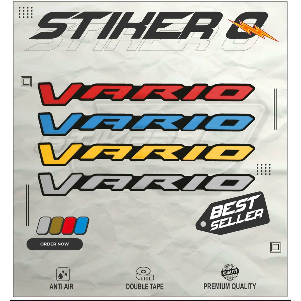 Logo Timbul 3D Vario 125 Emblem Akrilik Variasi Vario Blue 1 Set