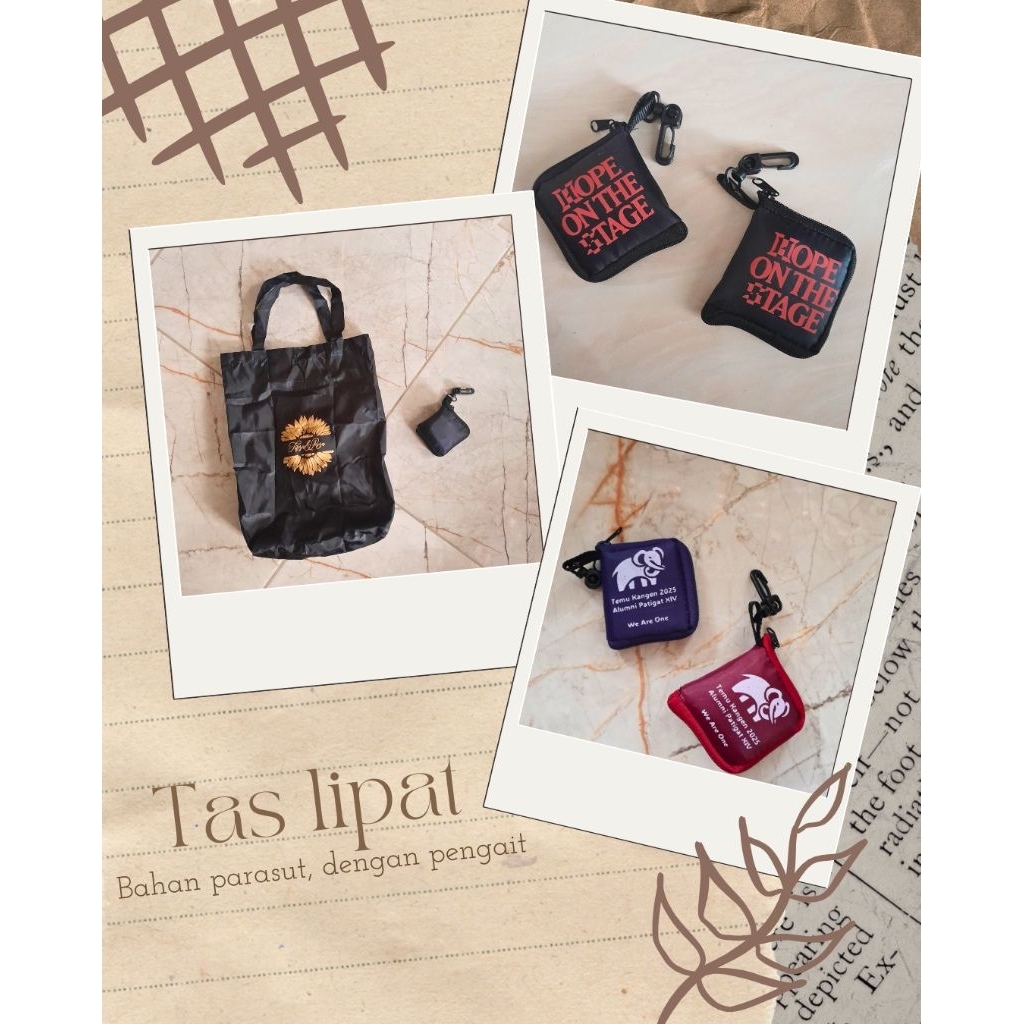 

Souvenir tas lipat pengait sablon