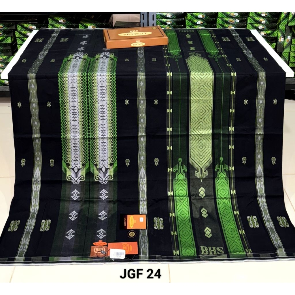 Sarung BHS Excellent jacquard motif JGF kualitas bronze kemasan box