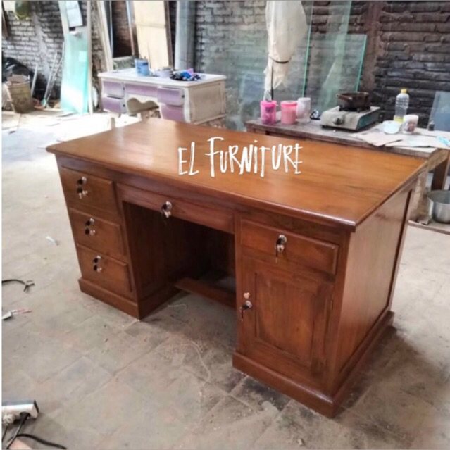 Meja Kantor Jati 1 Biro