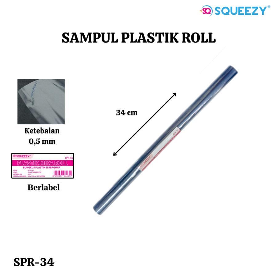 

SQUEEZY PLASTIK MIKA ROLL SPR-34 SAMPUL MIKA PLASTIK 35cm X 5 Meter (1 ROLL) TERMURAH