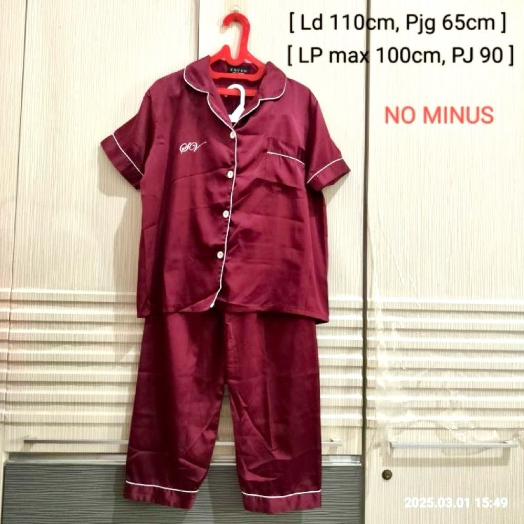 PRELOVED PIYAMA SATIN BAJU TIDUR