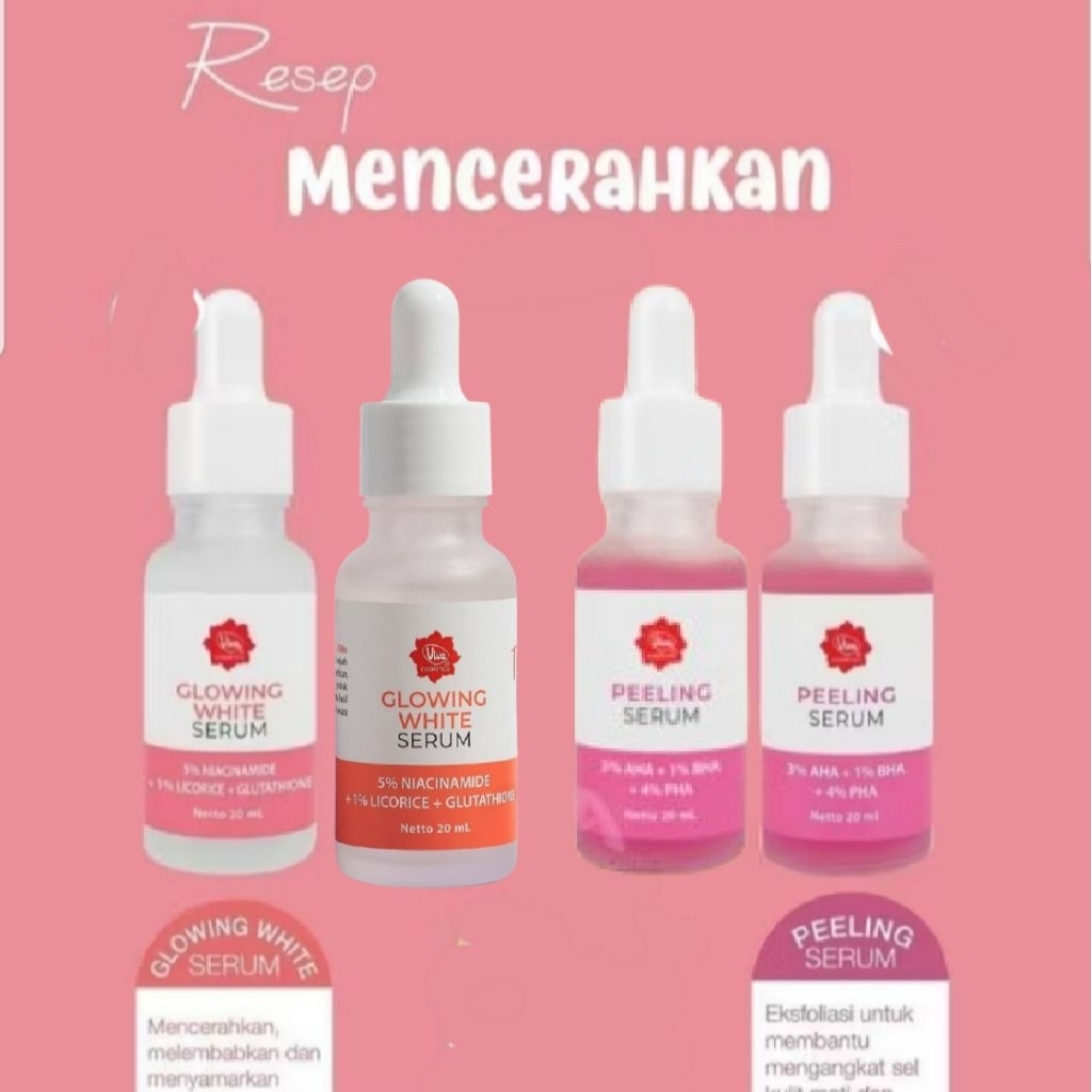 Paket Viva Whitening Serum Extra Tiga Serum Glowing lebih Cepat Cerah Alami menghilangkan Flek Hitam