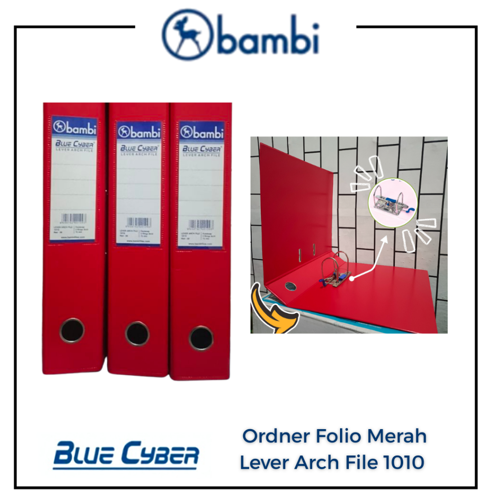 

Ordner Bambi Folio Lever Arch File 1010 [ 5 Pcs dan 10 Pcs ] Odner Warna Merah 75 mm