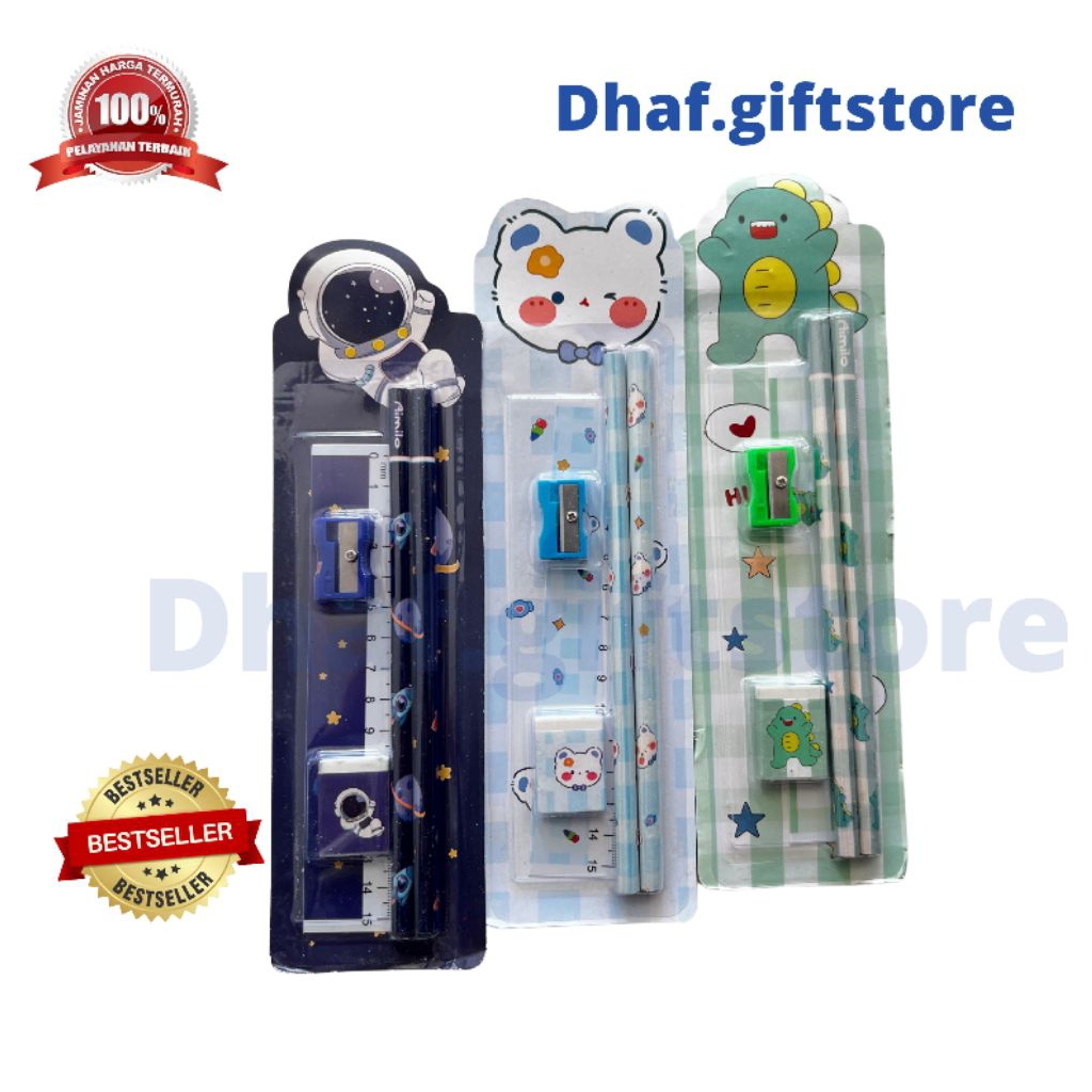 

ALAT TULIS ANAK / STATIONERY SET 5 IN 1 / SOUVENIR ULANG TAHUN / SOUVENIR LAINNYA