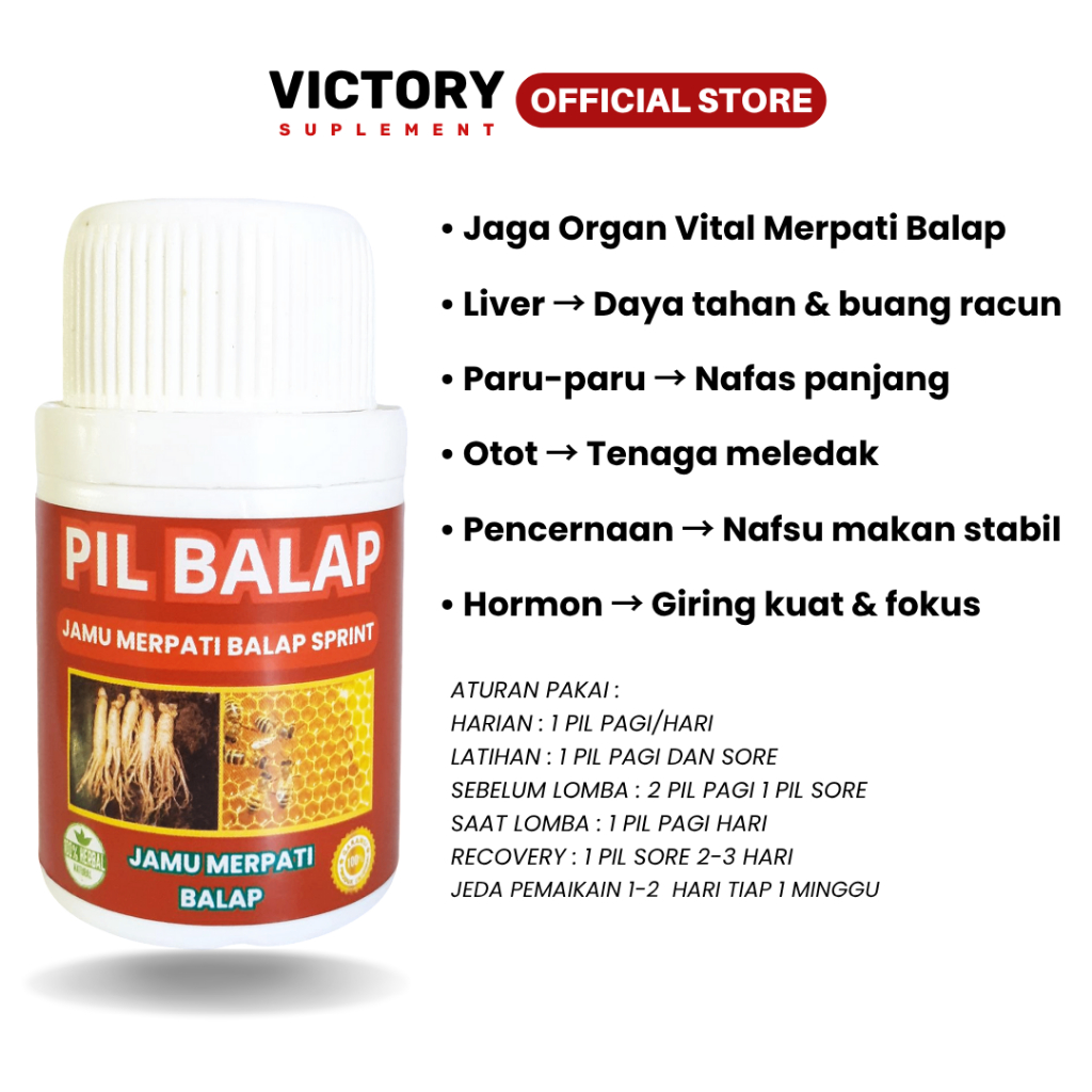 Giltbite_ Jamu Merpati Balap Sprint Stamina Ngebut Herbal Teruji Original Isi 100 Pil