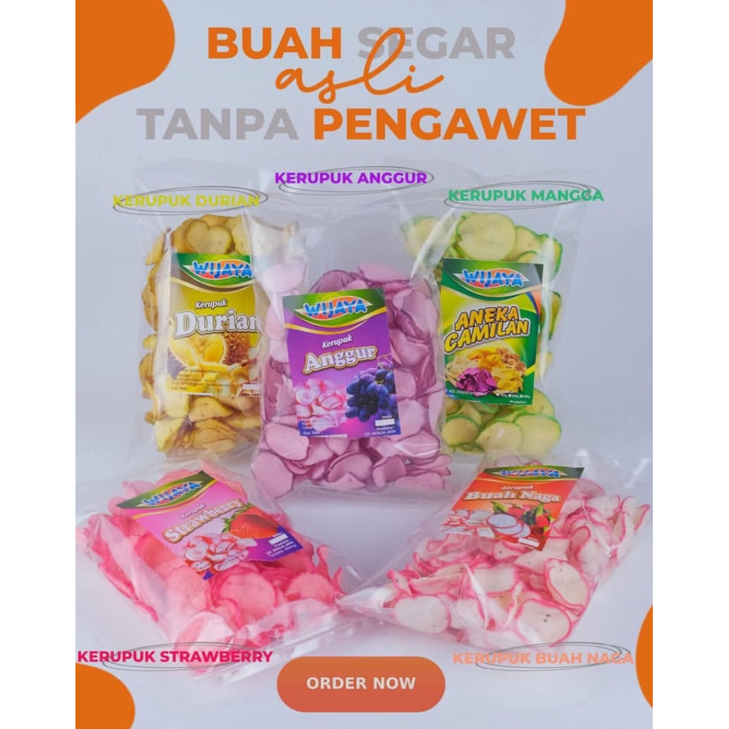 

Kerupuk rasa buah asli 150gr tanpa pengawet