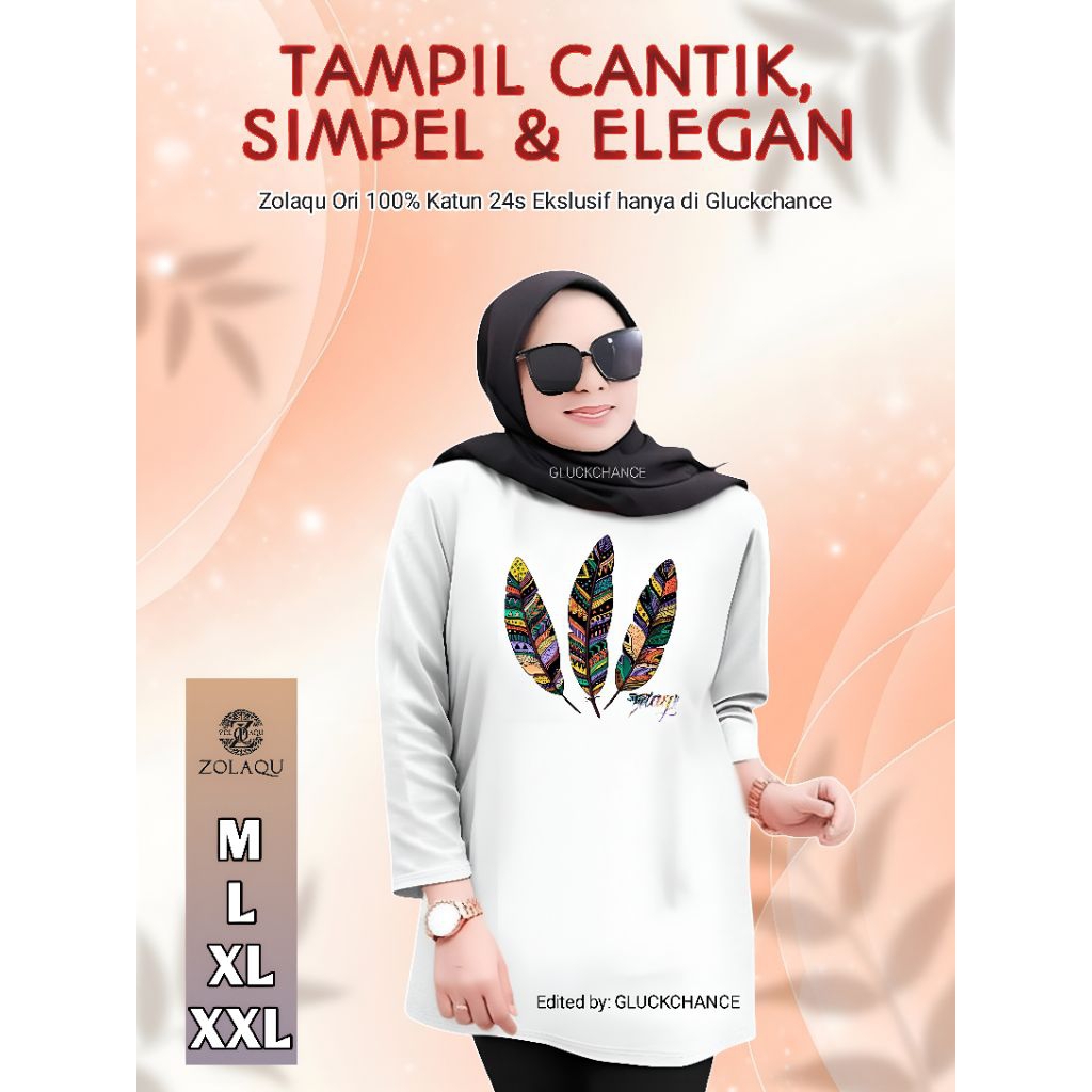 Kaos Oversize Zolaqu Original Terbaru 2025 Lengan Panjang Viral Tiktok Katun 24s Jumbo Polos Motif