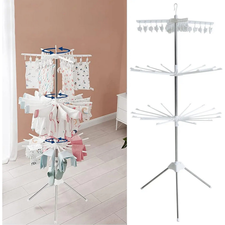 Jemuran Bayi 3 Susun Lipat /Rak Jemuran Praktis Ringan Dan Kokoh Untuk Baju Anak