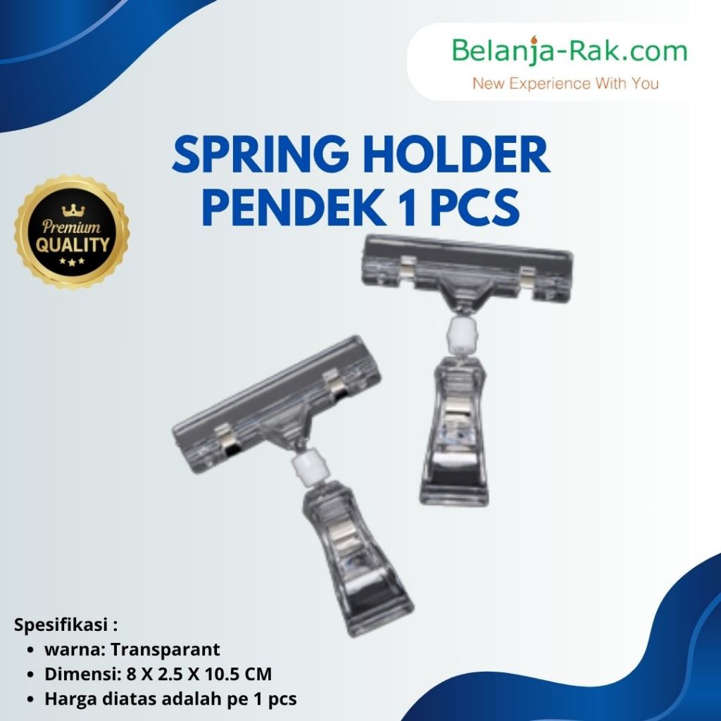 

Spring Holder Pendek (Plastic Pop Display Sign Holder) 1 PCS clip kertas perlengkapan alat sekolah