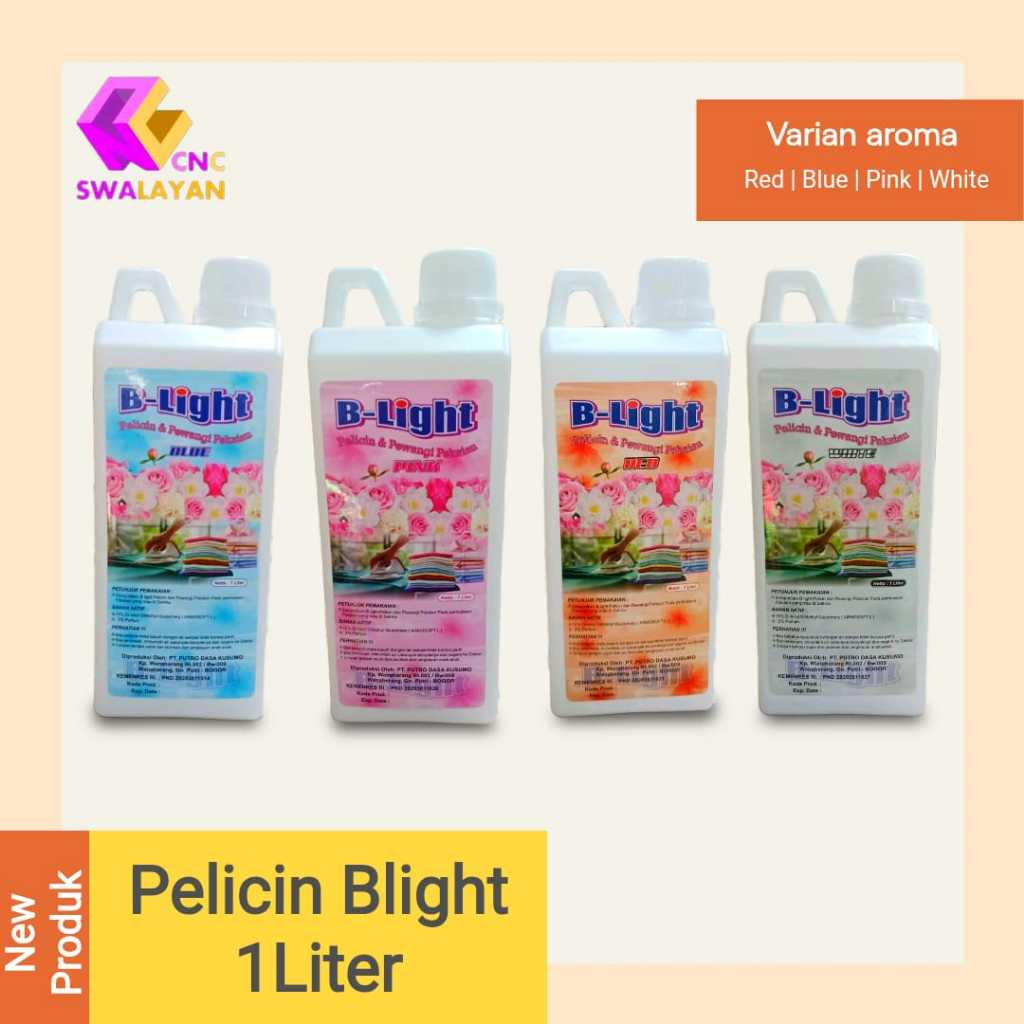 Pelicin Pakaian Blight 1000ml | Pelicin dan Pewangi Pakaian Laundry B-light 1000ml