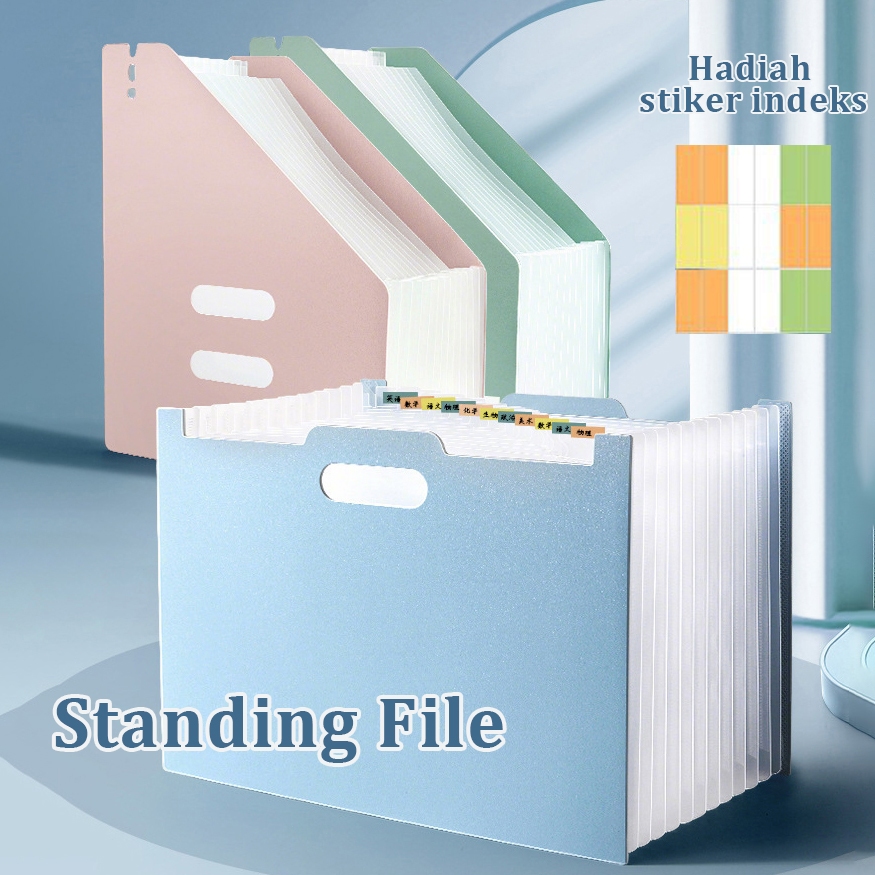 

Standing File A4 F4 Folder Multi-Lapisan File Folder Vertikal Document Bag-Free Stickers