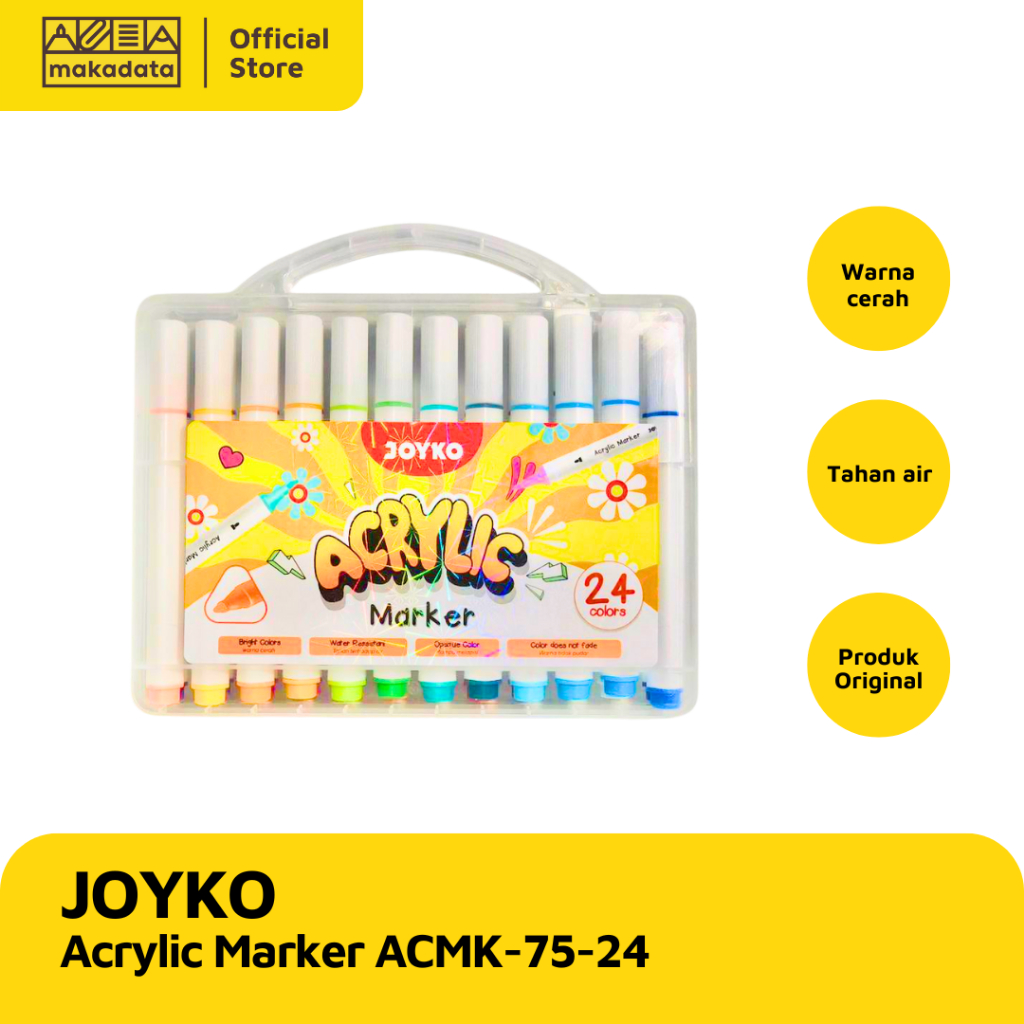 

ACRYLIC MARKER / SPIDOL AKRILIK JOYKO 24 WARNA ACMK-75-24 MURAH