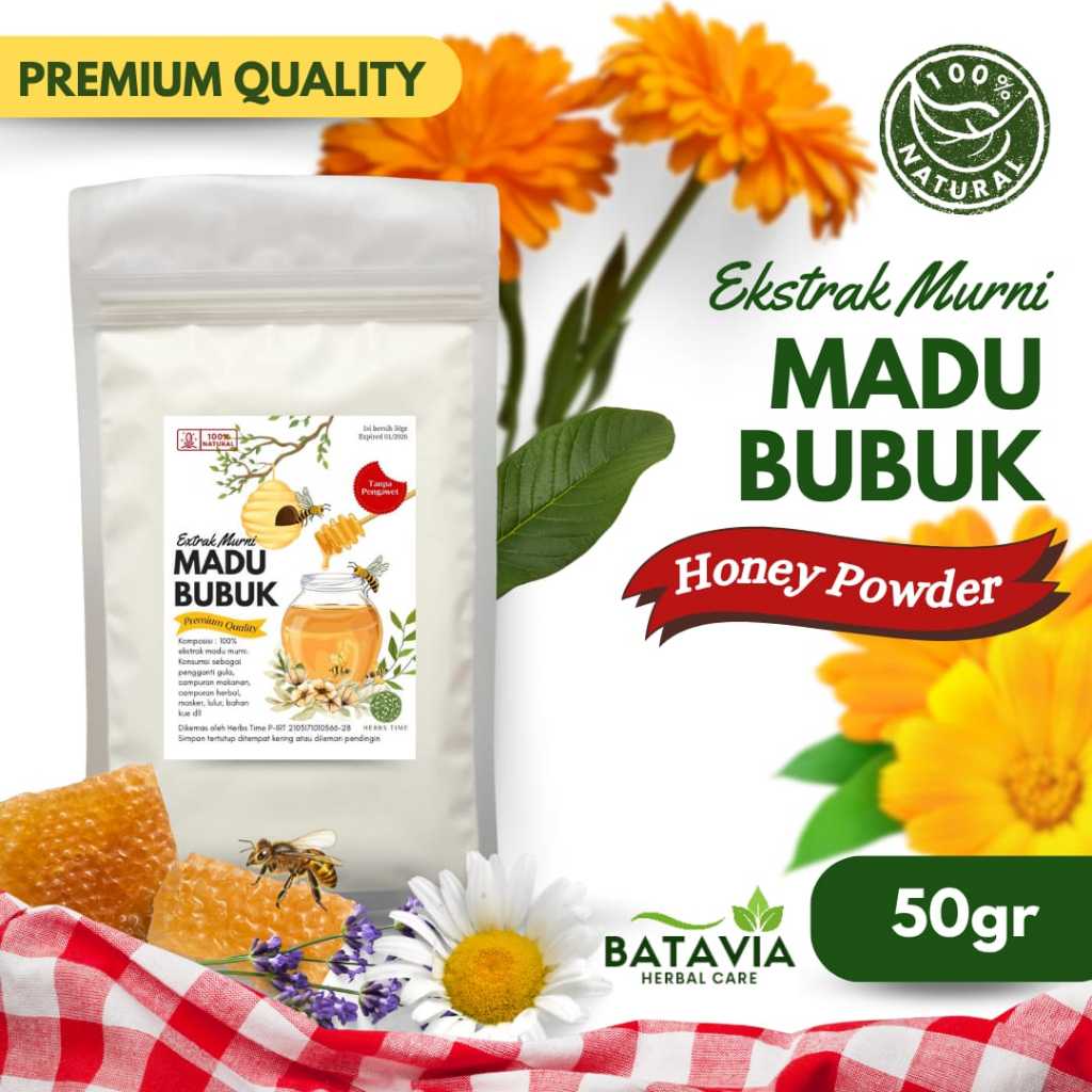 

Madu Bubuk Ekstrak Serbuk Madu Murni Honey Powder Premium Pemanis Alami