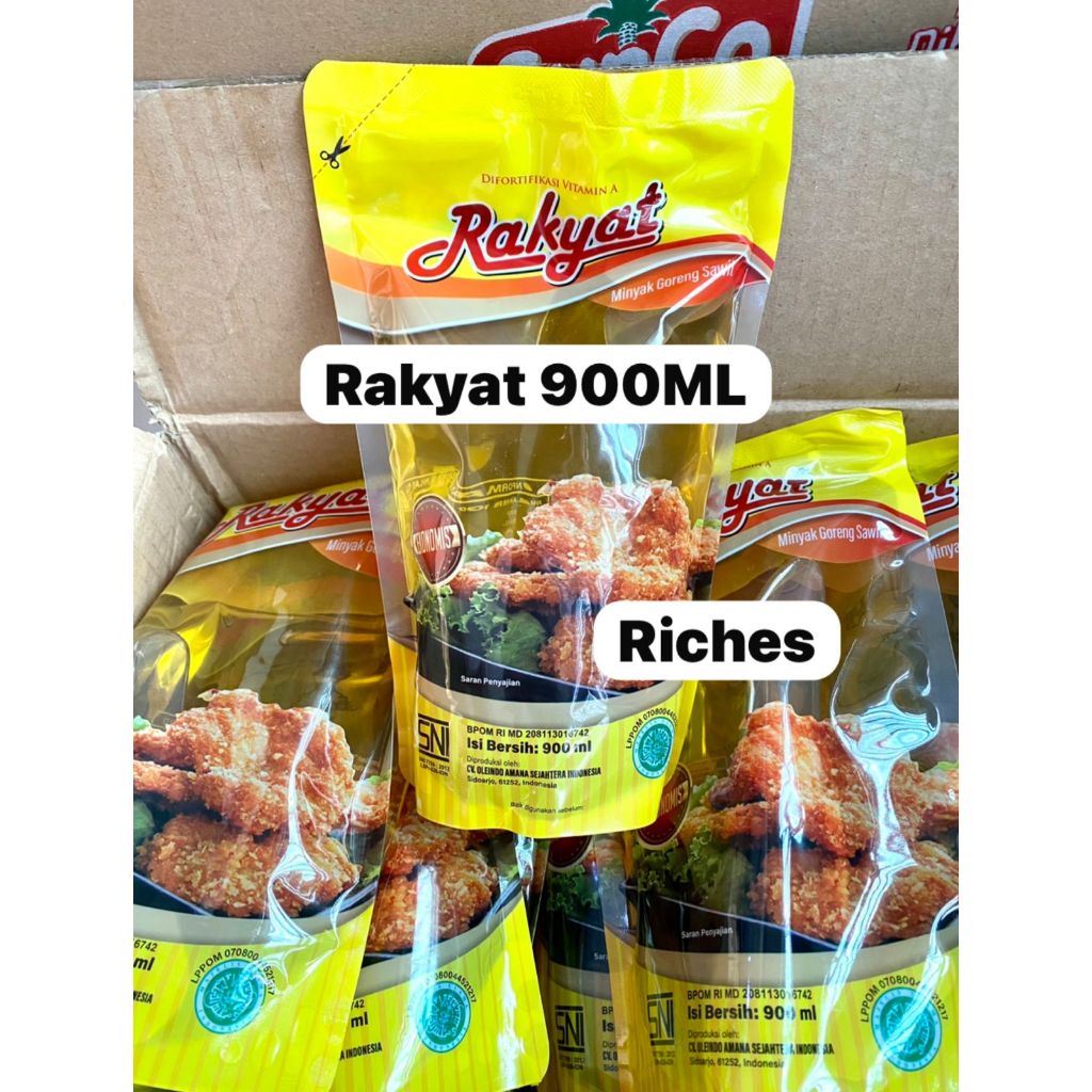 

Minyak goreng Rakyat 900ml kemasan refill Jual Per Karton