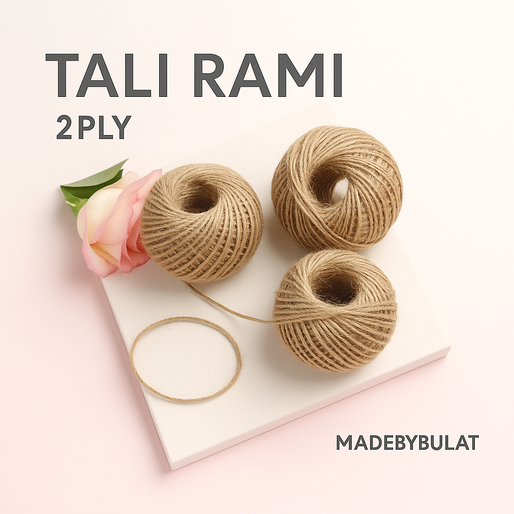 

MADEBYBULAT - TALI KARUNG GONI RAMI 2PLY(HARGA PER 1 METER)