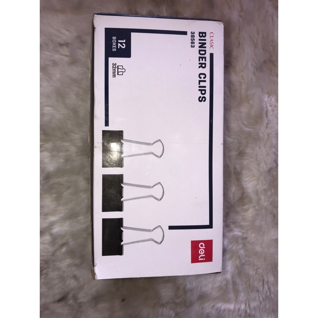 

{Lusin} Binder Clip Penjepit Kertas Deli E38563 No.155 32mm