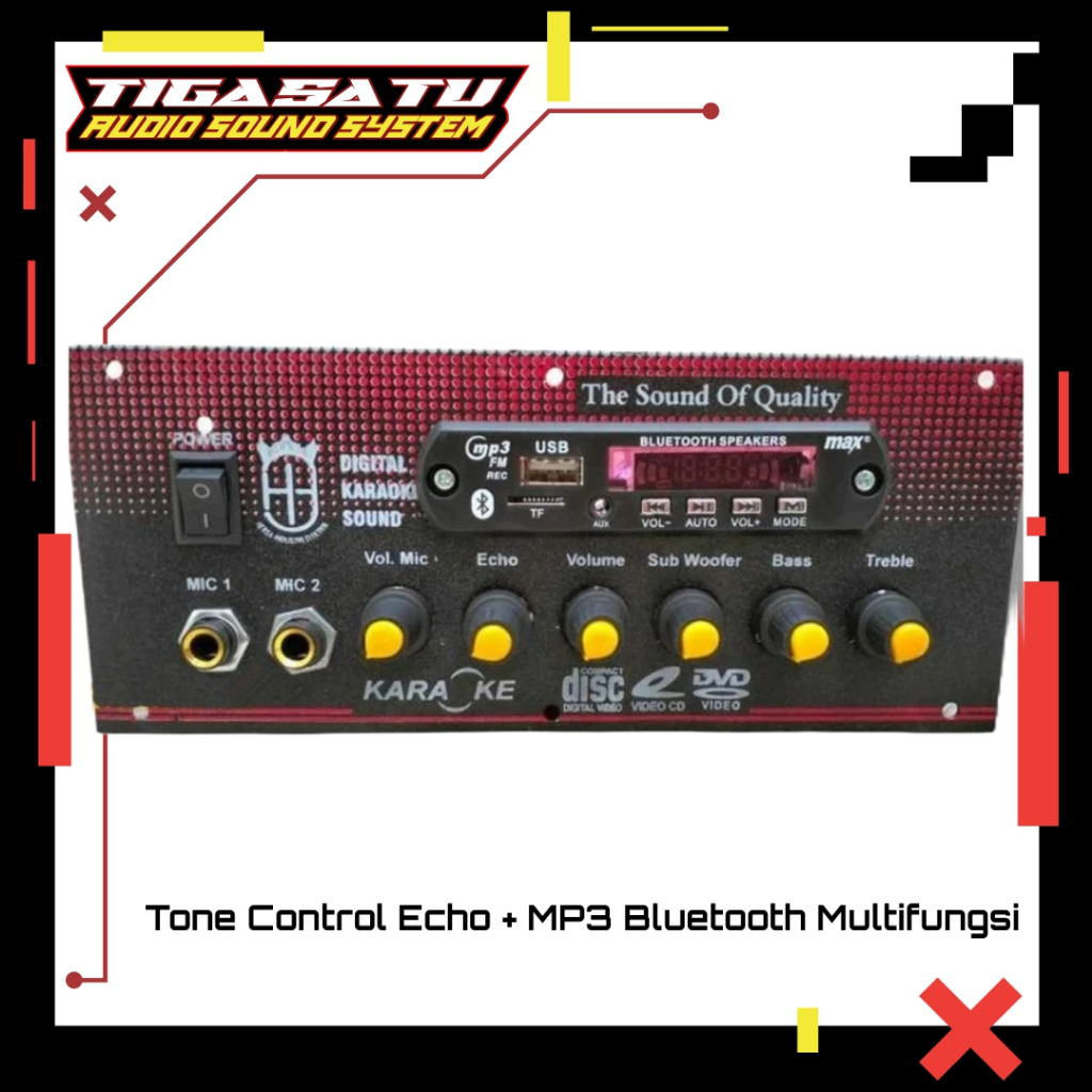 Tone Control Echo + MP3 Bluetooth Multifungsi