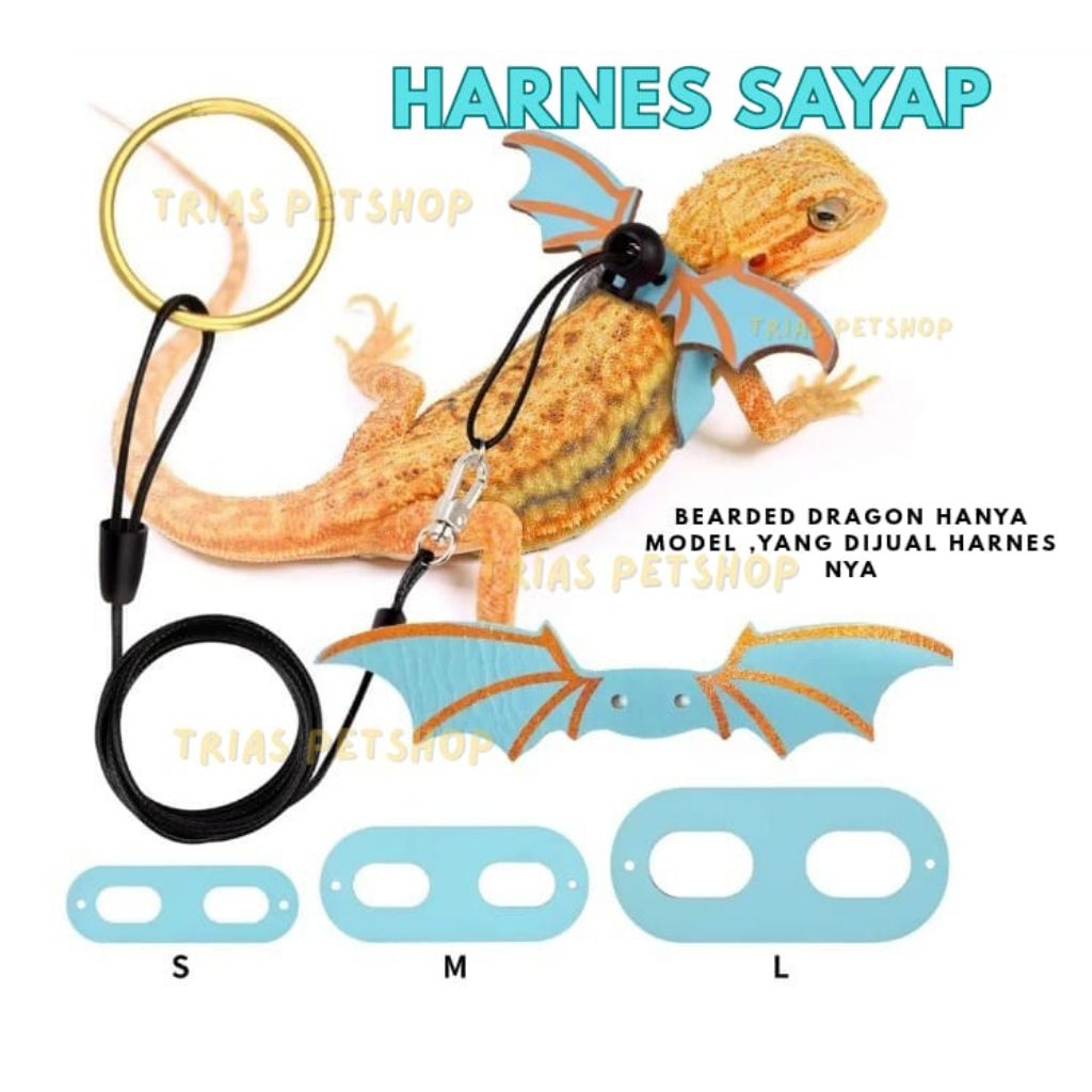 HARNESS REPTIL/HARNNES NOMOY PET/HARNES BEARDED DRAGON/HARNES SAYAP /Harness/harnes untuk pets /bear