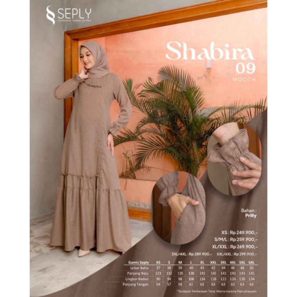 Shabira 09 by Seply / gamis Seply terbaru polos / gamis adem