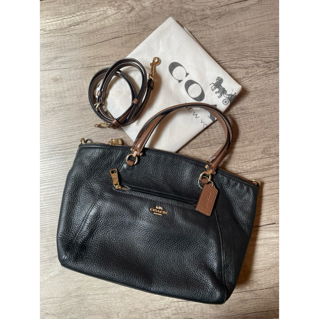 PRELOVED COACH PRAIRIE SATCHEL BAG BROWN BLACK