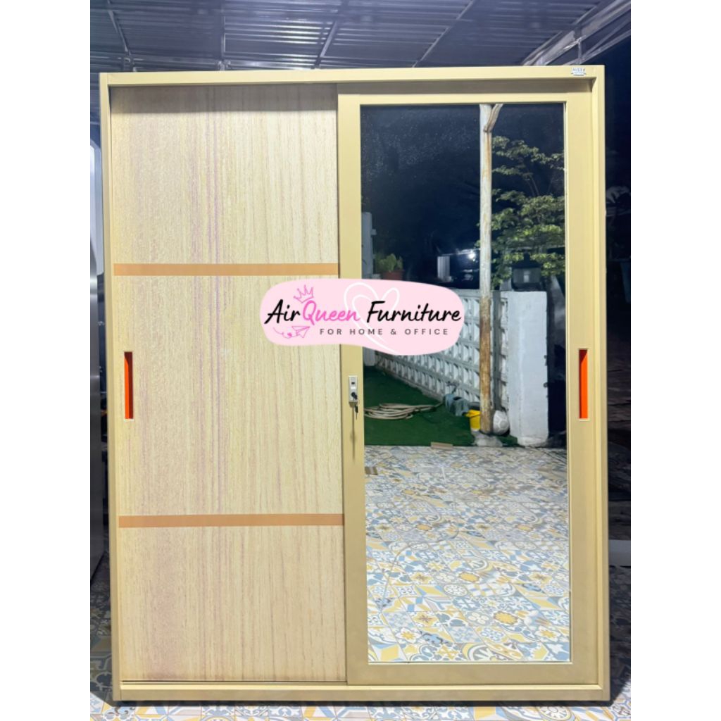 LEMARI PAKAIAN 2 PINTU JUMBO | PLAT BESI | LEMARI SLIDING | PINTU GESER BESI MURAH PALEMBANG