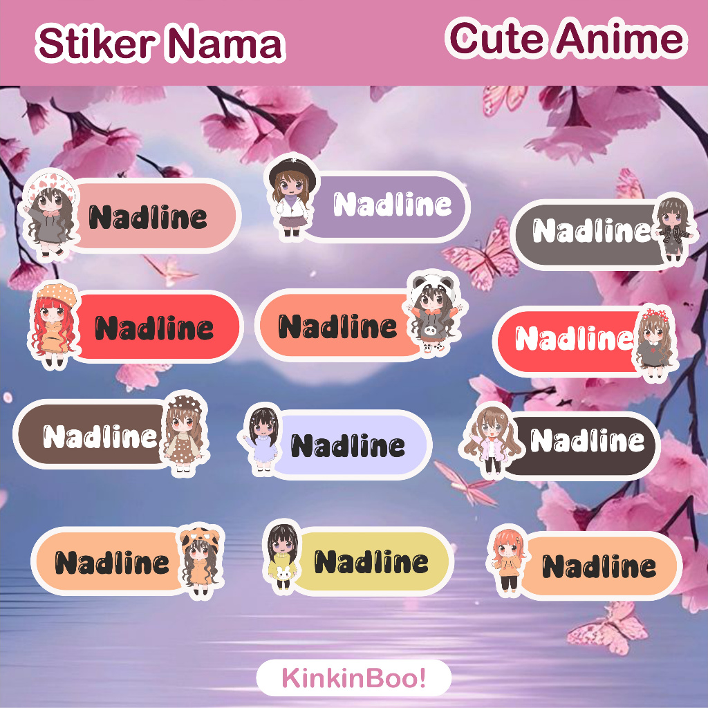 

Stiker Nama Cewek karakter Anime Lucu Custom