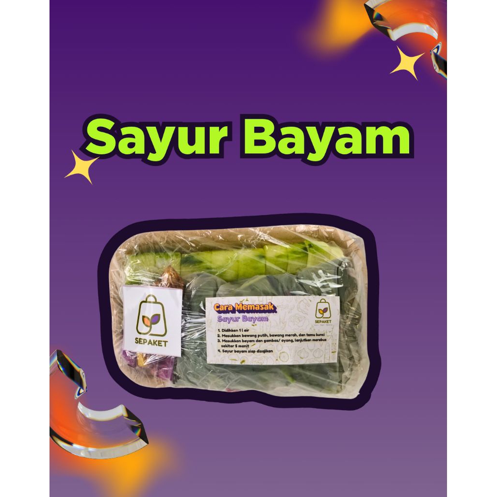 

SE-PAKET Sayur BAYAM BENING pack segar instan express [meal prep Surabaya]