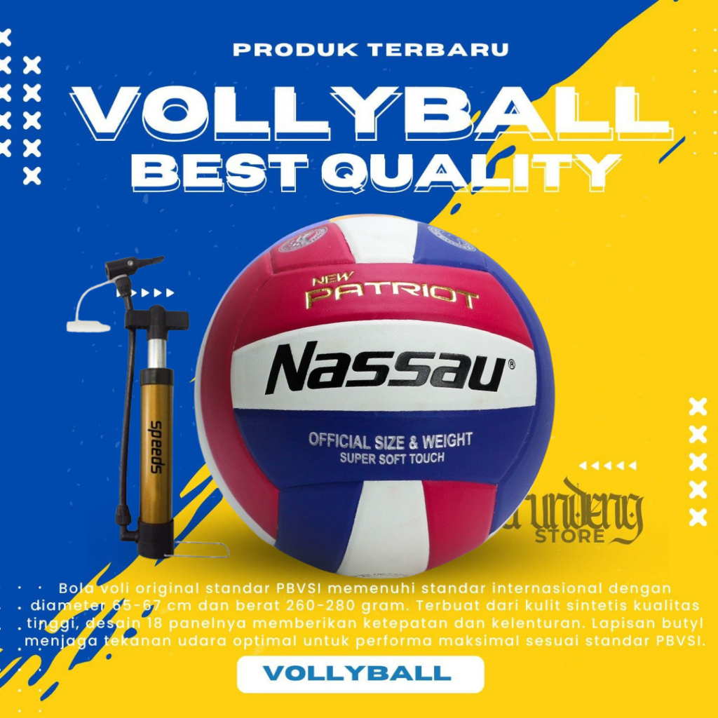 NASSAU BOLA VOLLY NASSAU NEW PATRIOT/VOLI NASSAU SIZE 5 ORIGINAL 100%